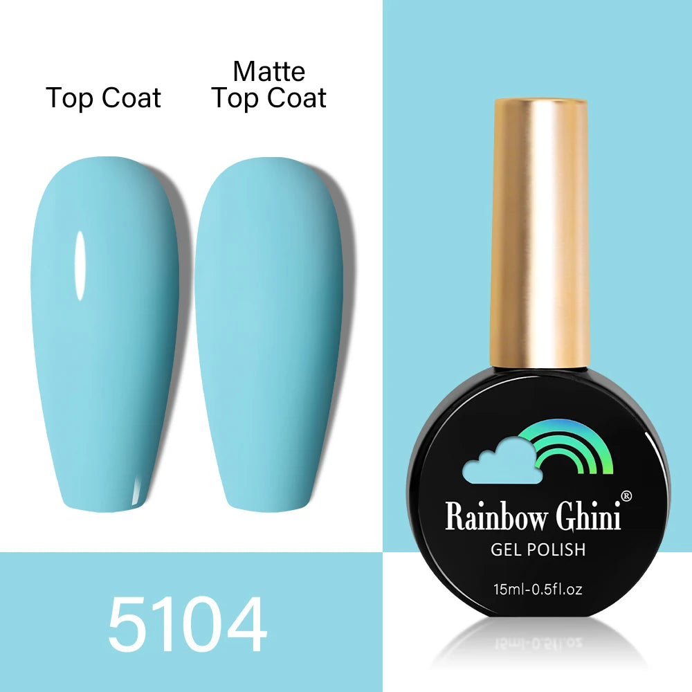 RG HEMA TPO FREE Neon Glitter Gel Nail Polish 15ml Nail Art Manicure Semi Permanent Gel Hybrid Varnishes Top Base Coat UV Nail