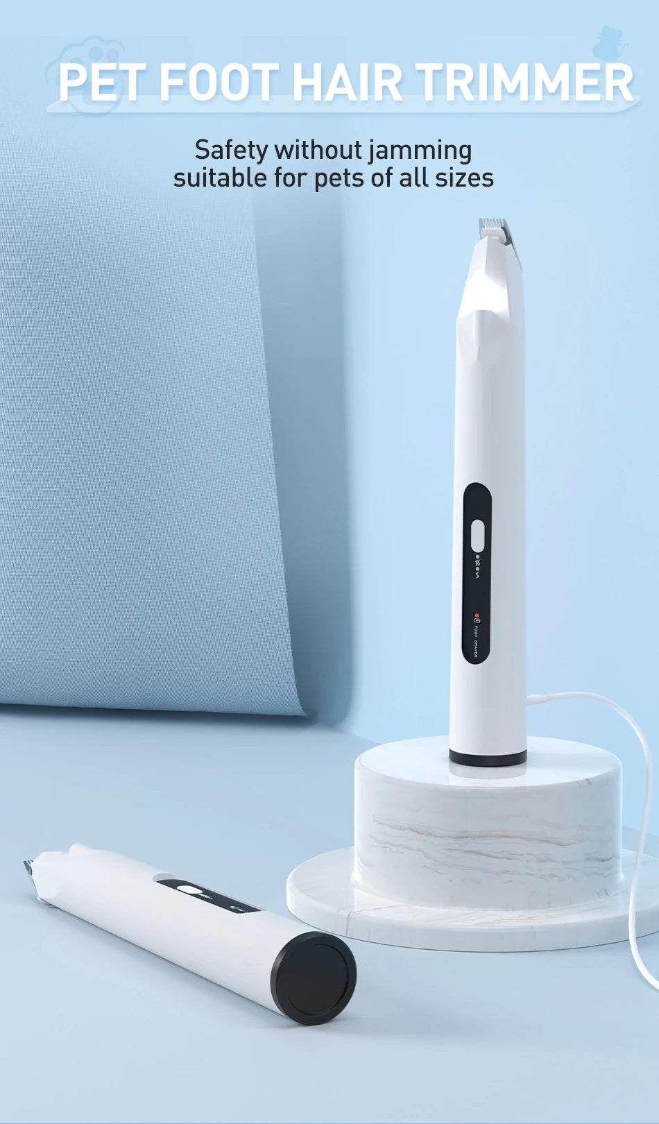 ROJECO Dog Hair Trimmer Professional Pet Foot Hair Trimmer Dog Grooming Clippers  for Dogs Haircut  Hair Cutting Electric Shaver