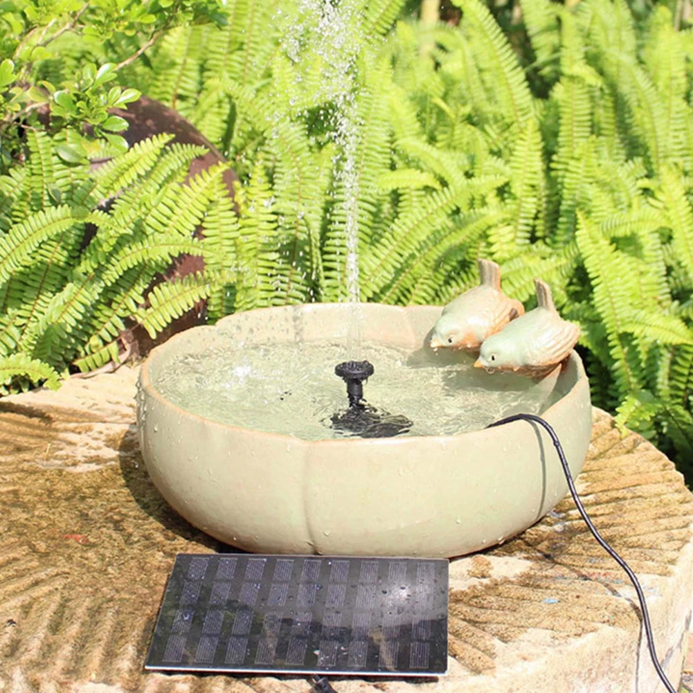 Solar Fountain Pond Pump Kit with Nozzles Solar Powered Fountain Water Pump Solar Fountain for Bird Bath Ponds Garden Fish Tank