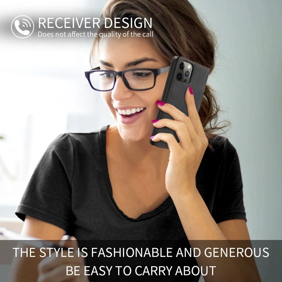 Wallet Anti Theft Brush Flip Leather Case For Samsung Galaxy S25 FE S24 Ultra A05s A06 A13 A14 A15 A16 A34 A35 A52 A53 A54 A55