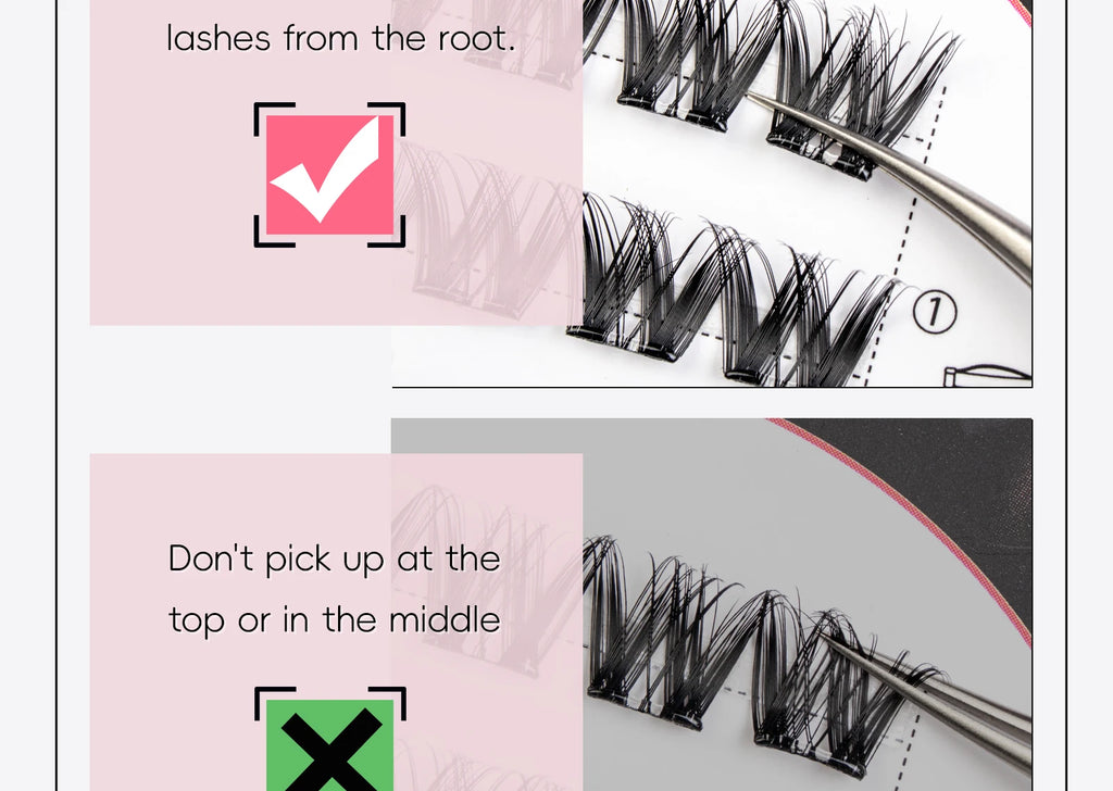 Vipuda Self Adhesive Cluster Lashes Press on No Glue Needed Segmented Eyelashes Reusable DIY Individual Eyelash Extension