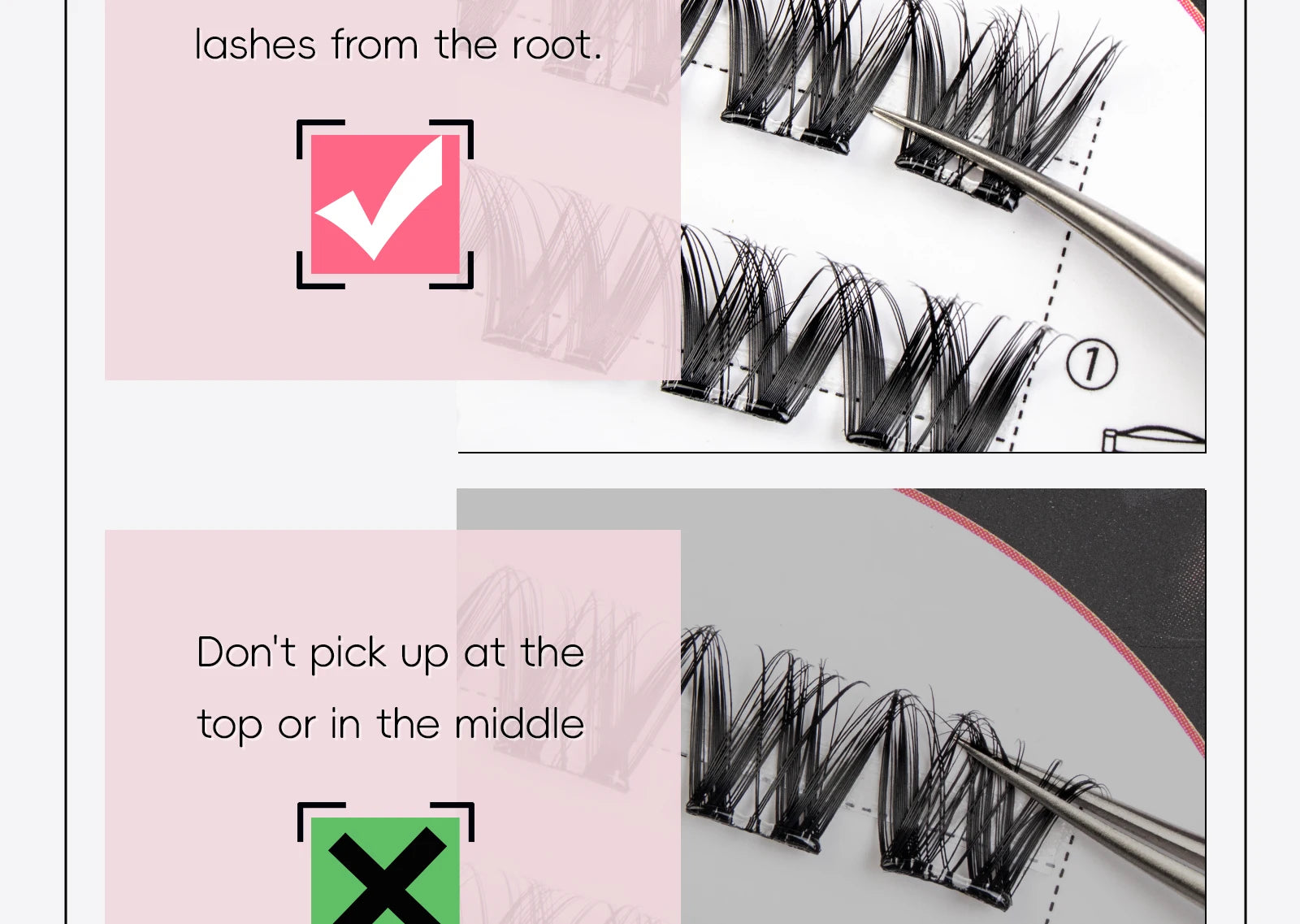 Vipuda Self Adhesive Cluster Lashes Press on No Glue Needed Segmented Eyelashes Reusable DIY Individual Eyelash Extension