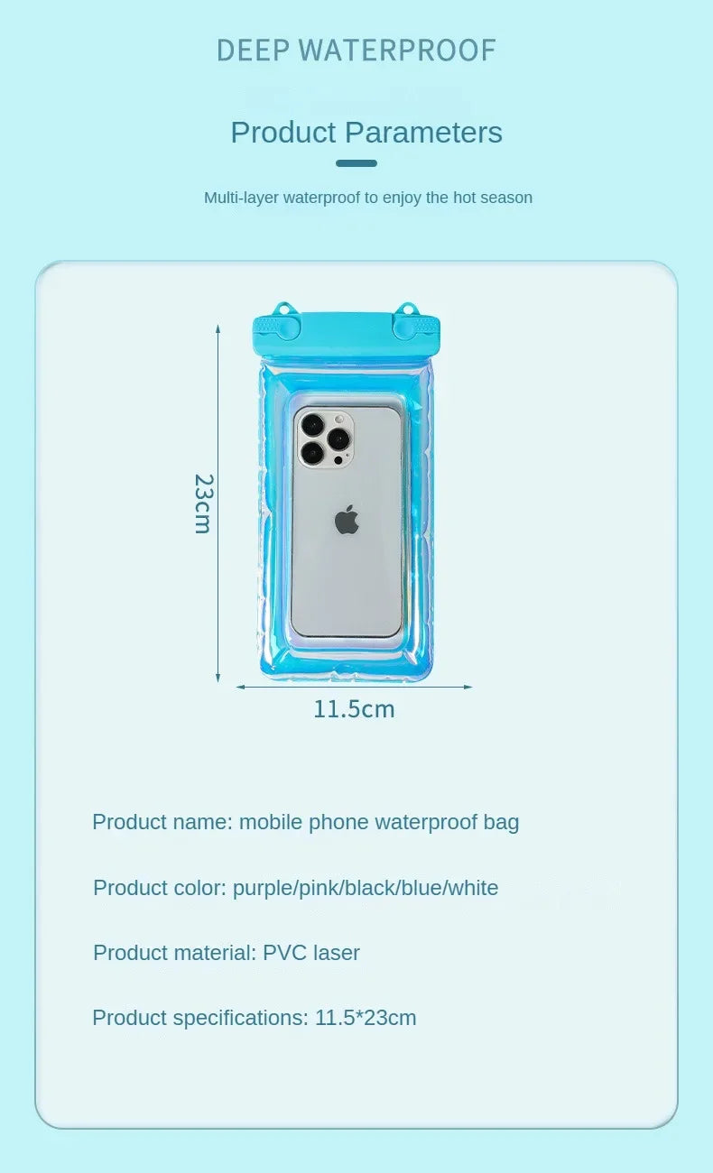 Swimming Bags Waterproof Phone Case for IPhone 15 14 13 12 11 Pro Max X Xiaomi 13 Samsung S23 Universal Waterproof Bag