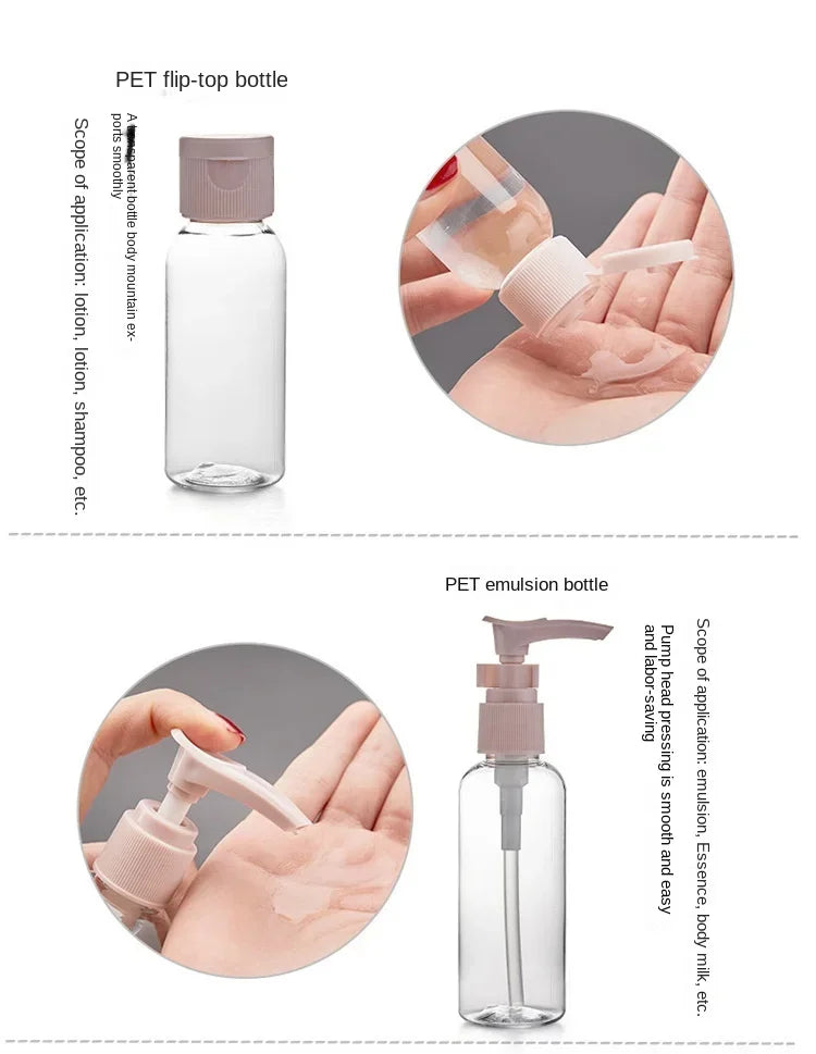 11pcs Travel Refillable Bottle Portable Silicone Empty Sub-bottling Tool Liquid Container Spray Lotion Shampoo Shower Perfume