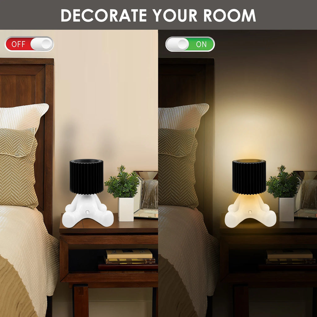 Creative Table Book Light Little Naughty Boy Night Light Shy Man Lamp Children Home Room Bedside Desk Decor Valentine's Day Gift