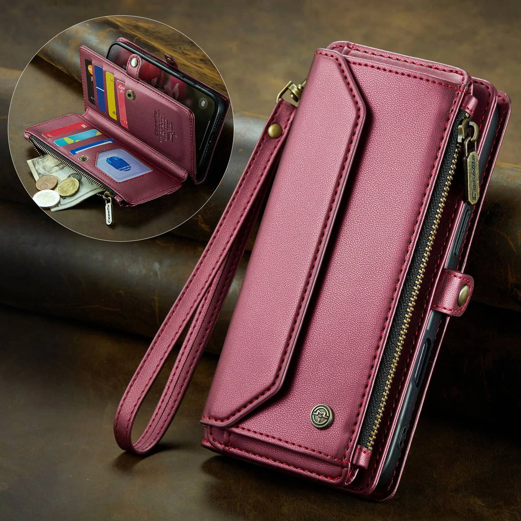 Crossbody Wallet Case for iPhone 17 Pro Max iPhon Air 17 Pro,RFID Blocking, 7-10 Card Slots, PU Leather Flip Wristlet with Strap