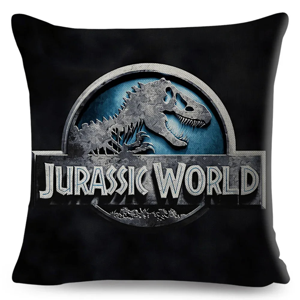 50 style Jurassic Park Logo Cushion Cover for Sofa Home Children Room Decor Dinosaur Print Pillowcase Polyester Pillow Case