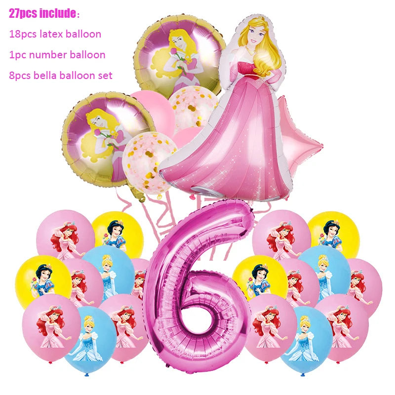 Disney Princess Birthday Party Decorations Girls Child Deco Disney Princess Birthday Plate Napkins Cups Tableware Supplies Setup