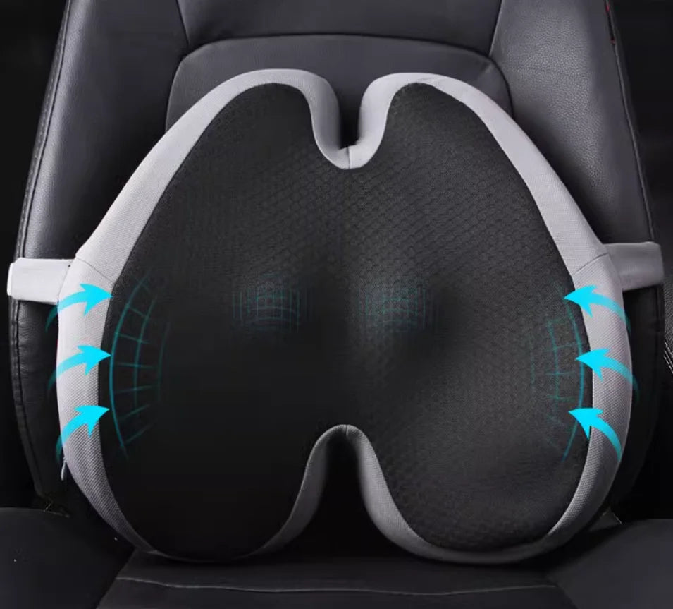 Memory Foam Seat Cushion Waist Back Support Pillow Set Orthopedic Ergonomic Coccyx Relief Hip Lumbar Pad for Office Chair Car