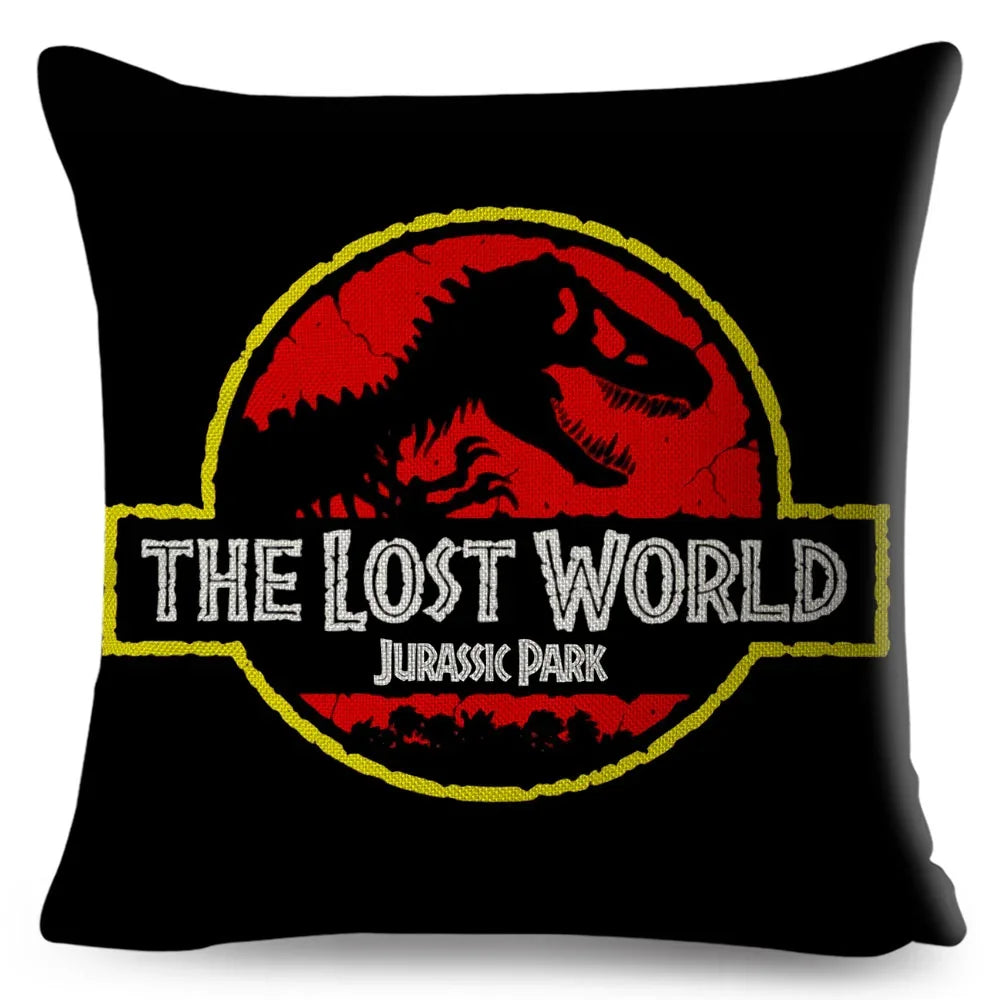 50 style Jurassic Park Logo Cushion Cover for Sofa Home Children Room Decor Dinosaur Print Pillowcase Polyester Pillow Case