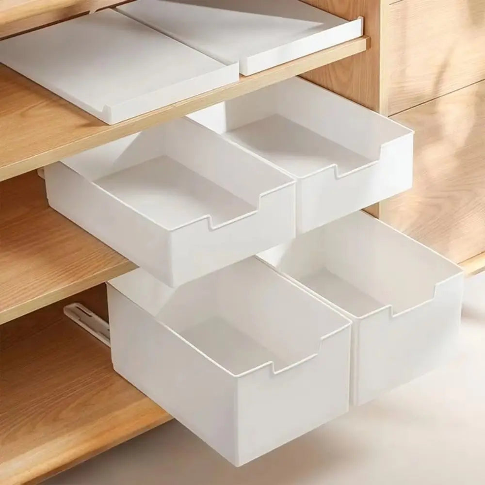 New Pull Out Cabinet Drawer Organizer Slide Out Space Saving Storage Shelves Plastic Storage Rack