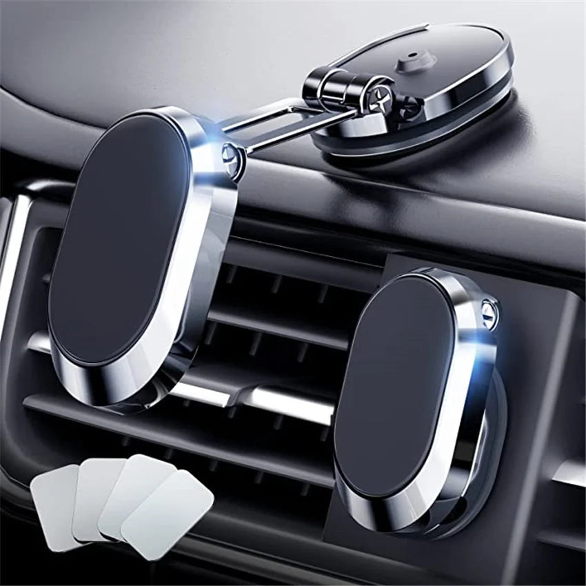 1080° Rotatable Magnetic Car Phone Holder Magnet Smartphone Support GPS Foldable Phone Bracket in Car For IPhone Samsung Xiaomi