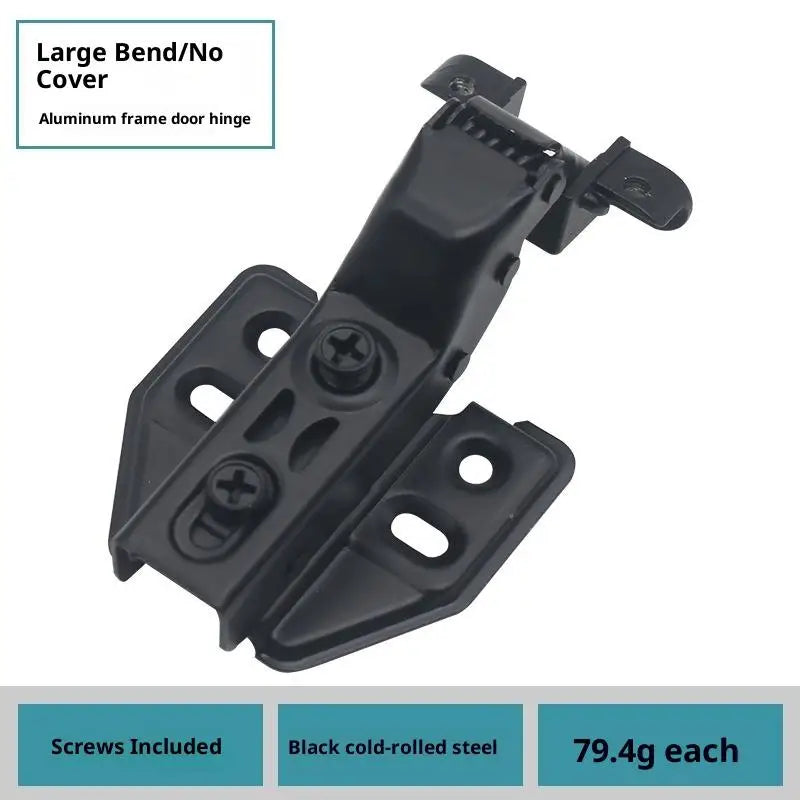 Universal Heavy-Duty Aluminum Frame Glass Door Hinge for Bathroom Kitchen Display & Storage Cabinets - Hidden Installation