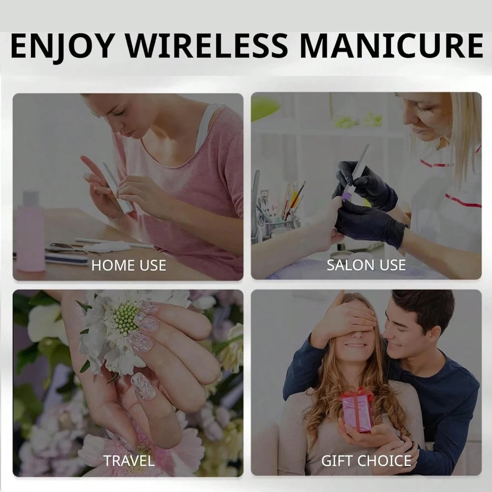 Portable UV/LED Nail Lamp - Handheld Cordless Gel Polish Dryer for Fast 60s Curing, Mini Manicure Light for Home & Travel Use