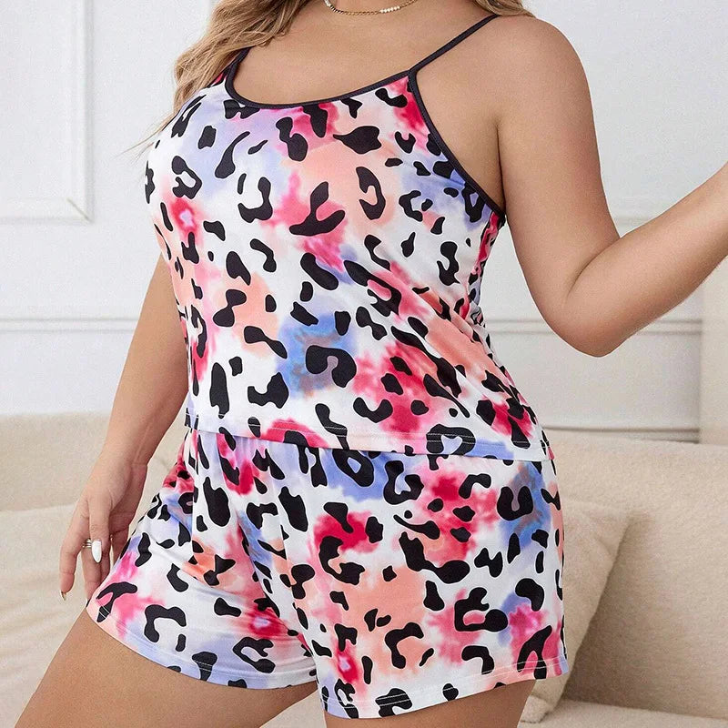 Big Size Summer Pajamas Plus Size Women Pijama Set Sexy Women Sleeveless Sleepwear Woman Women's Sleep Lounge Underwear