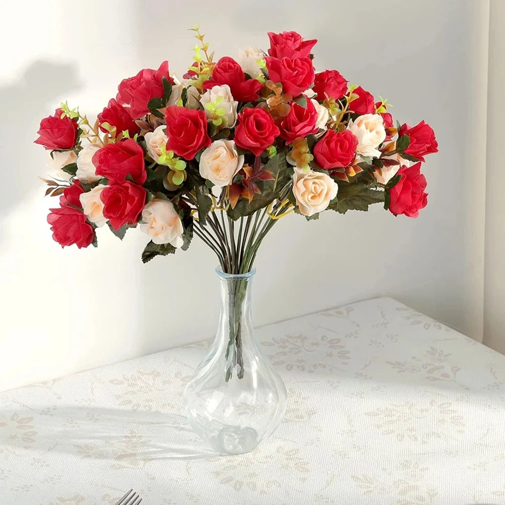 Silk rose Artificial Flowers Wedding Home Garden Decoration bride Bouquet Diy gift Scrapbooking Wreaths wall Photography prop