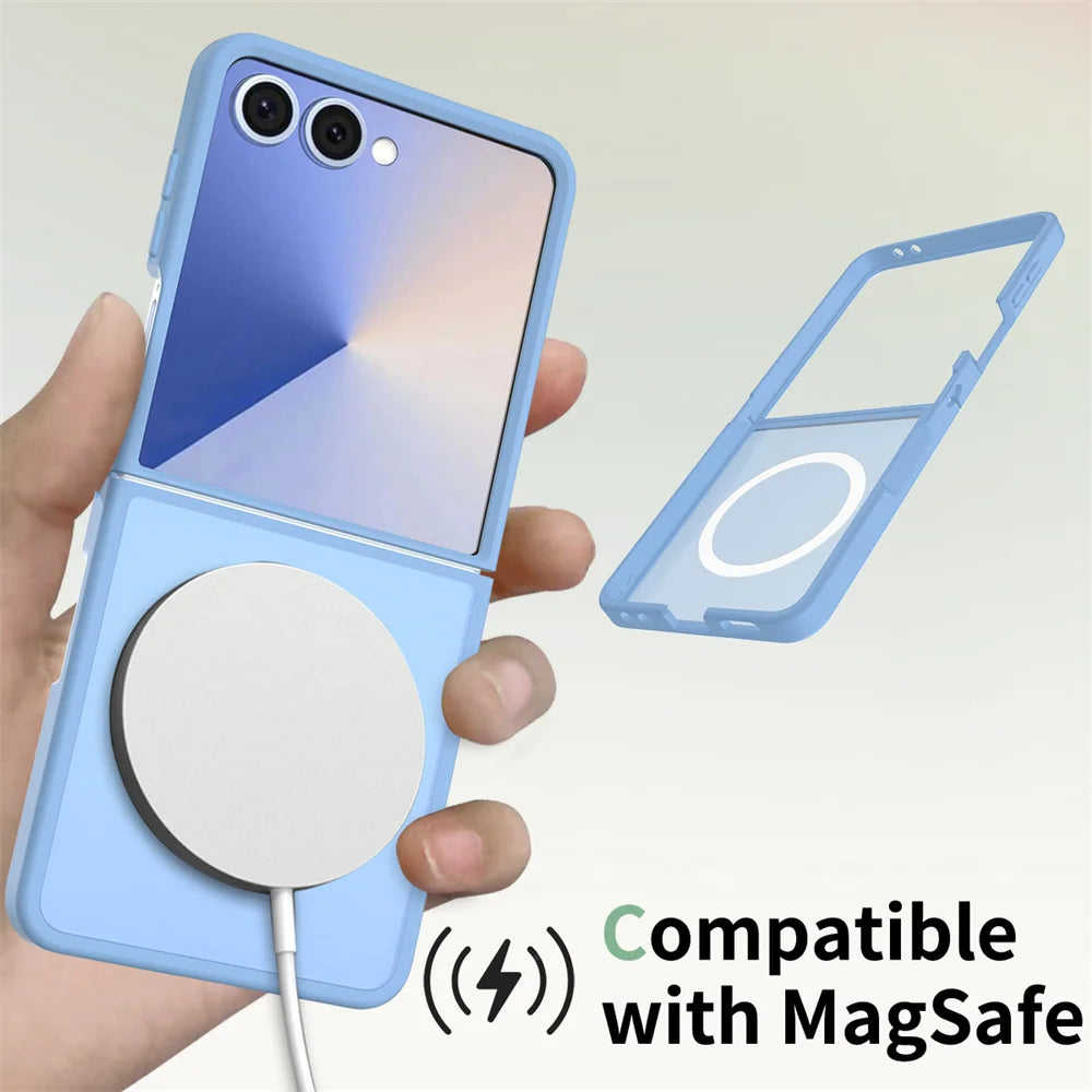 New Case For Samsung Galaxy Z Flip 7 Phone Case luxury Support in wireless charging Flip Cover For Samsung Z Flip 6 Phone Cover