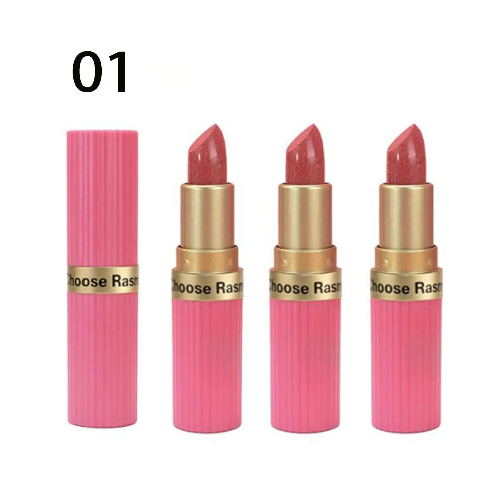3 PCS Pearlescent Pink Glitter Velvet Lipstick Metallic Waterproof Long Lasting Matte Shimmer Diamond Lipstick Christmas gift