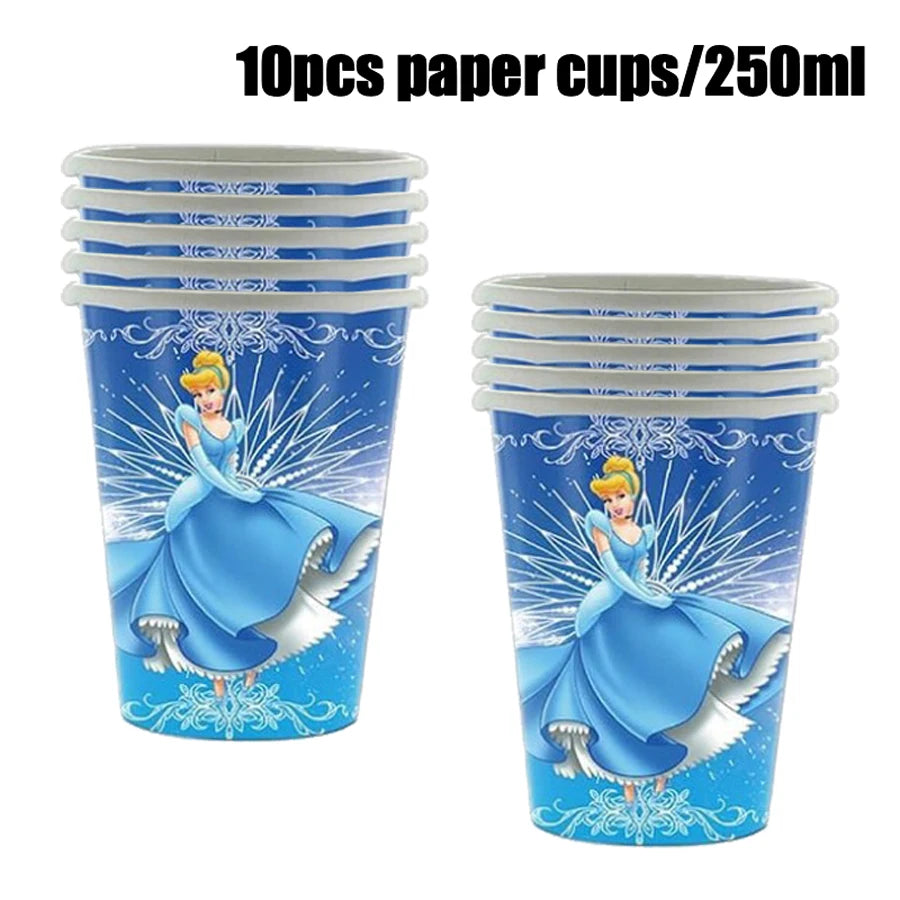 Disney Cinderella Princess Birthday Party Decoration Girls Cinderella Birthday Party Favors Plates Cup Napkins Tablecloth Supply