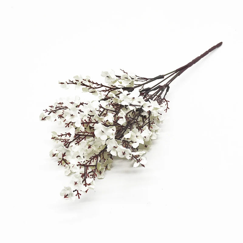 Artificial Flower Silk Gypsophila Peach Home Room Table Outdoor Garden Wedding Bridal Bouquet Festival Party DIY Gift Decoration