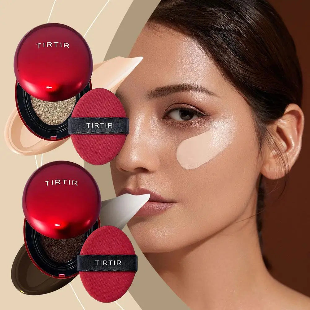 Red Foundation Waterproof Cushion Concealer Air Cushion Compact High Coverage Foundation Long Lasting Setting Spray Makeup
