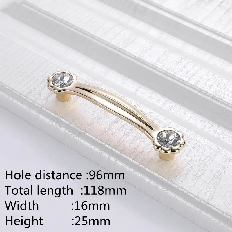 KK&FING Luxury Crystal Handles Drawer Knobs Zinc Alloy Kitchen Cabinet Handles Wardrobe Door Pulls Furniture Handle Hardware