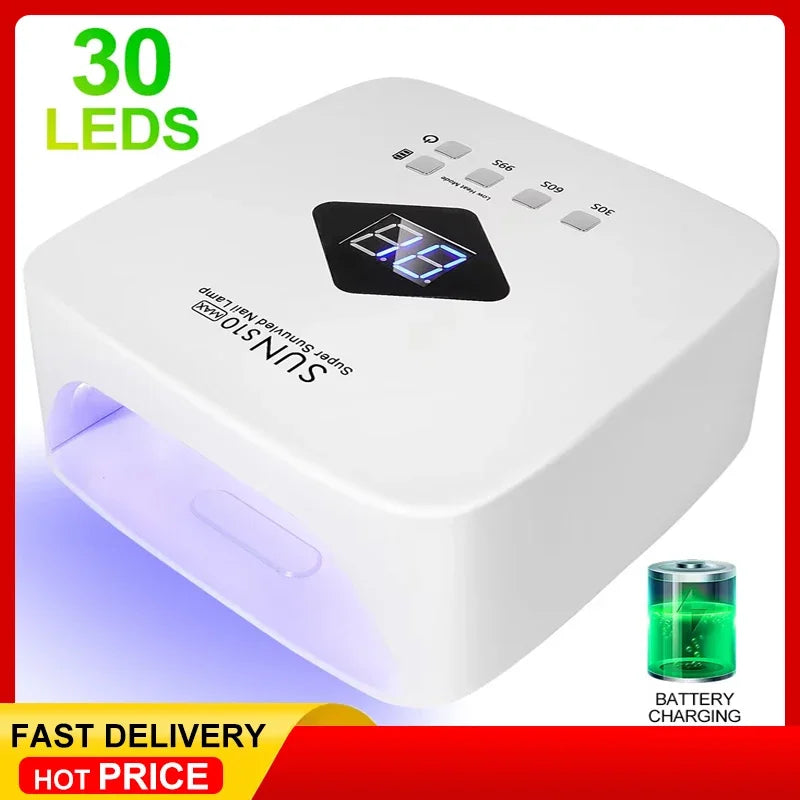 Professional Rechargeable UV LED Nail Lamp Cordless UV Light for Gel Nail Machine with Removable Bottom 4 Timer SettingNail Tool