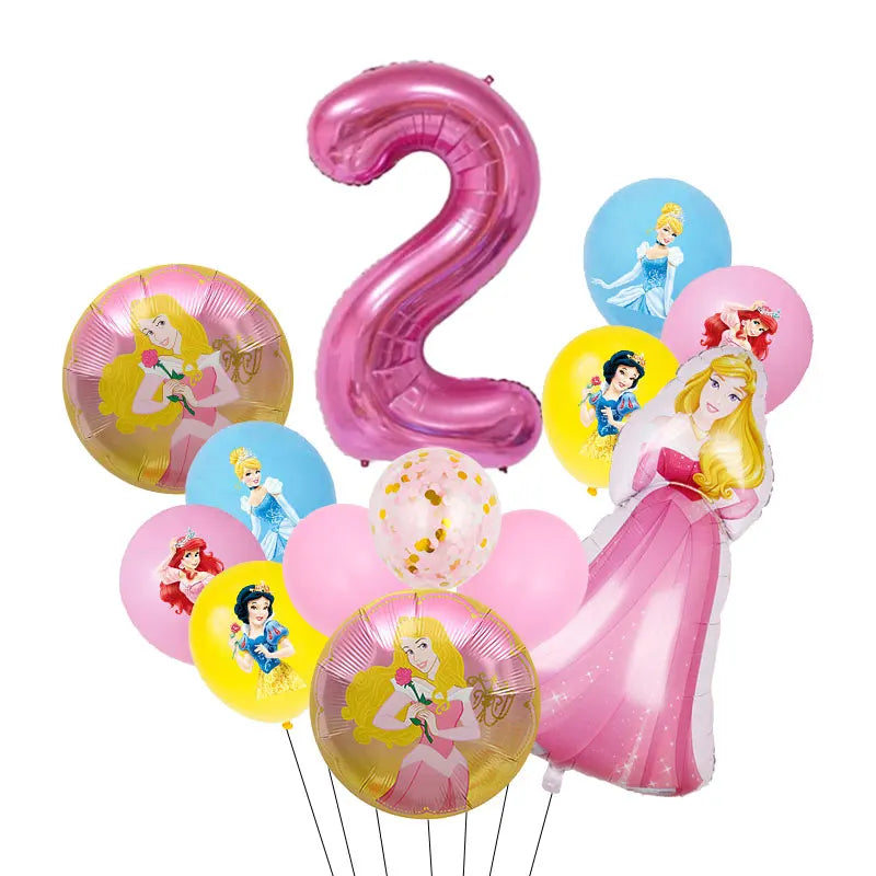 Disney Princess Birthday Decoration Tableware Paper Cups Plates Balloons Tablecloth Backdrop Banner Party Supplies For Baby Kids