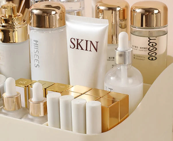 Chic Drawer-Style Cosmetic Organizer With Mirror - Portable Makeup Storage Box For Skincare, Lipstick & More