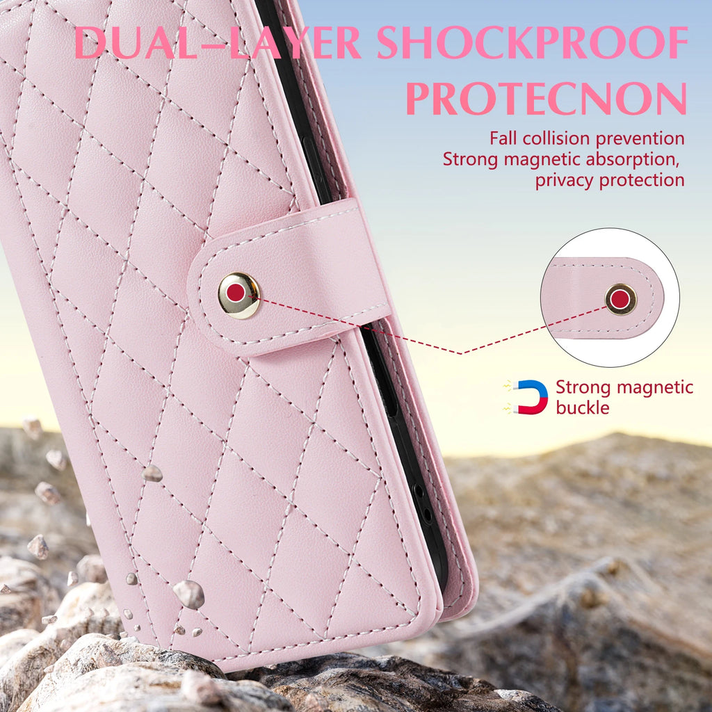 Strap 3D Leather Phone Wallet Case Book For Samsung Galaxy S25 S24 S23 S22 S21 S20 A06 A16 A26 A36 A56 A15 A35 A55 A54 A53 Cover
