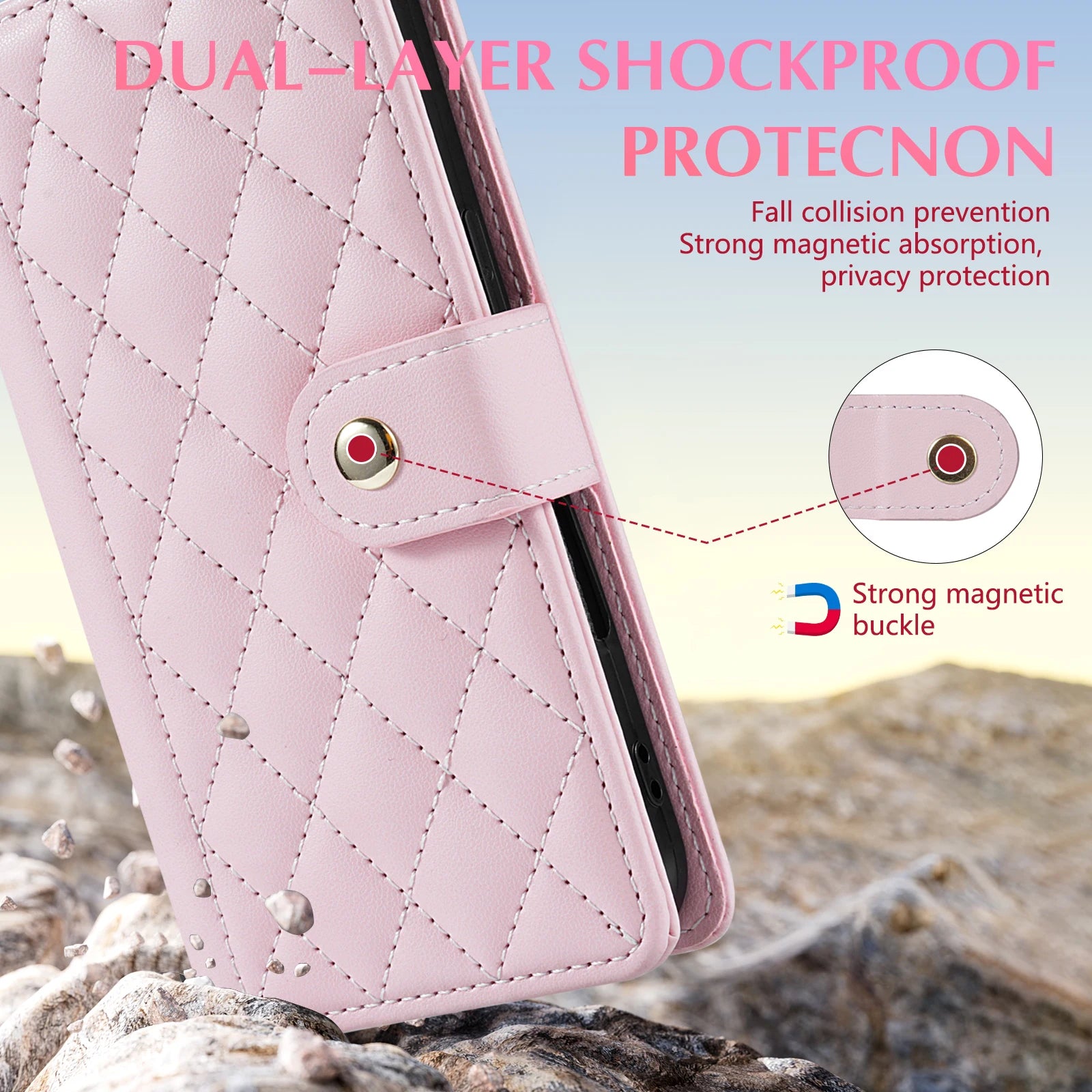 Strap 3D Leather Phone Wallet Case Book For Samsung Galaxy S25 S24 S23 S22 S21 S20 A06 A16 A26 A36 A56 A15 A35 A55 A54 A53 Cover