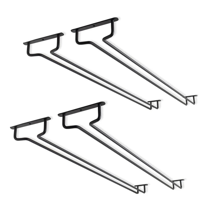 Large Stemware Wine Glass Hanger Rack Under Cabinet Kitchen Bar Storage Black 87HA