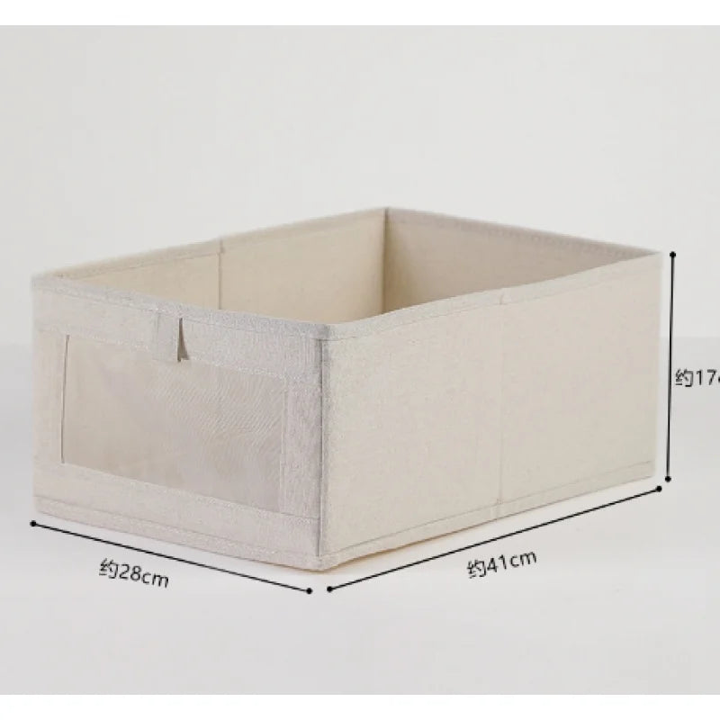 1/2/4pcs Fabric Window Cotton Linen Storage Box Wardrobe Storage And Arrangement Large Clothing Storage Box Toys Can Be Folded