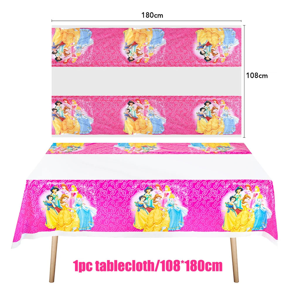 Disney Princess Birthday Party Decorations Girls Child Deco Disney Princess Birthday Plate Napkins Cups Tableware Supplies Setup