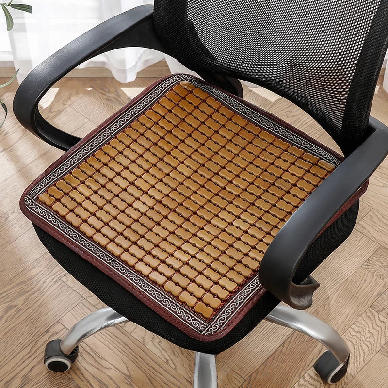 Summer Cool Mat Bamboo Salon Cushion Bamboo Car Ventilated Seat Cover Sofa Office Chair Cushion Dining Table Mat office chair