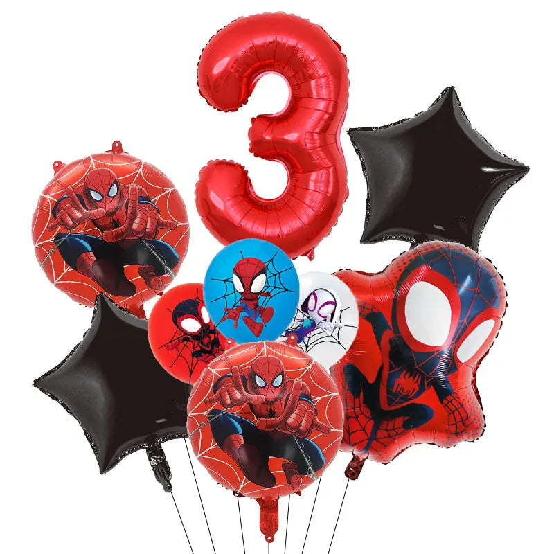 Spidey And His Amazing Friends Birthday Decoration Tableware Supplies Party Paper Cups Plates Tablecloth Banner Balloons For Kid