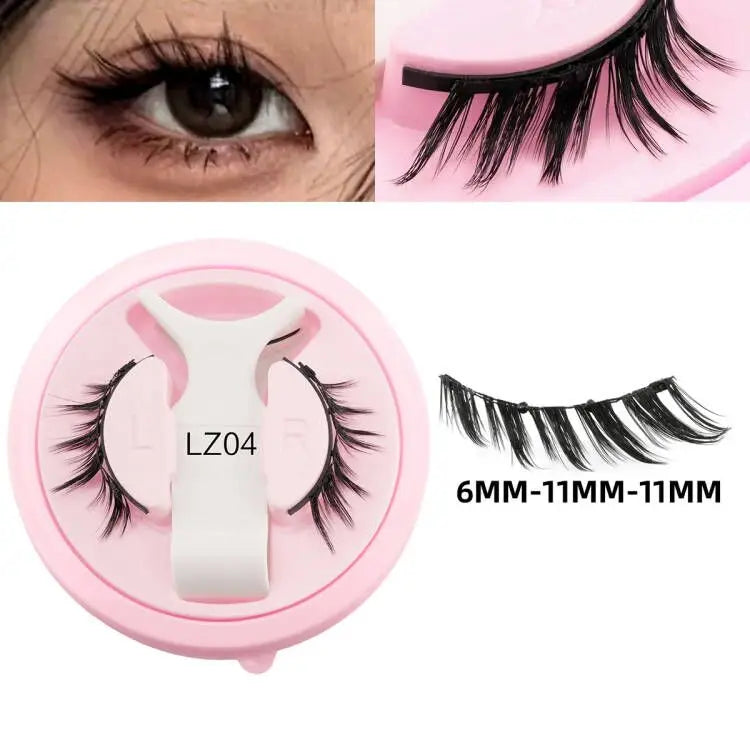 1Pair 3D Magnetic Lashes Kit Soft Natural Fluffy Reusable Faux Mink Eyelashes NO Glue Needed False Cilios Makeup Tools Mix Style