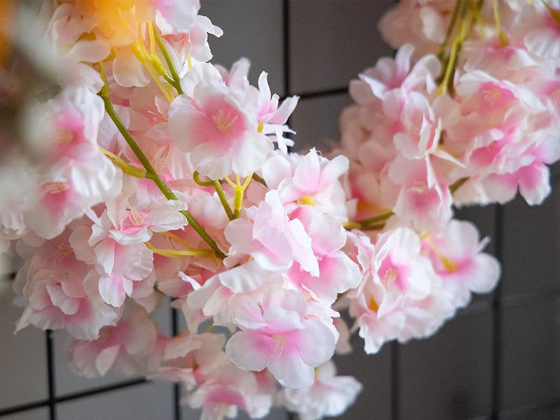 180CM Artificial Sakura Flowers Vine Wedding Garden Rose Arch Home Party Decoration Festival Bridal Fake Silk Scrapbook Plants