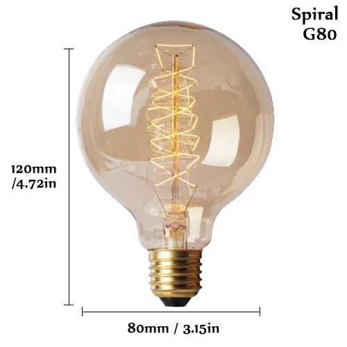 Edison Bulb E27 220V 40W ST64 A19 T45 G80 G95 G125 Incandescent Filament Bulb Lighting Retro Edison Light Bulb