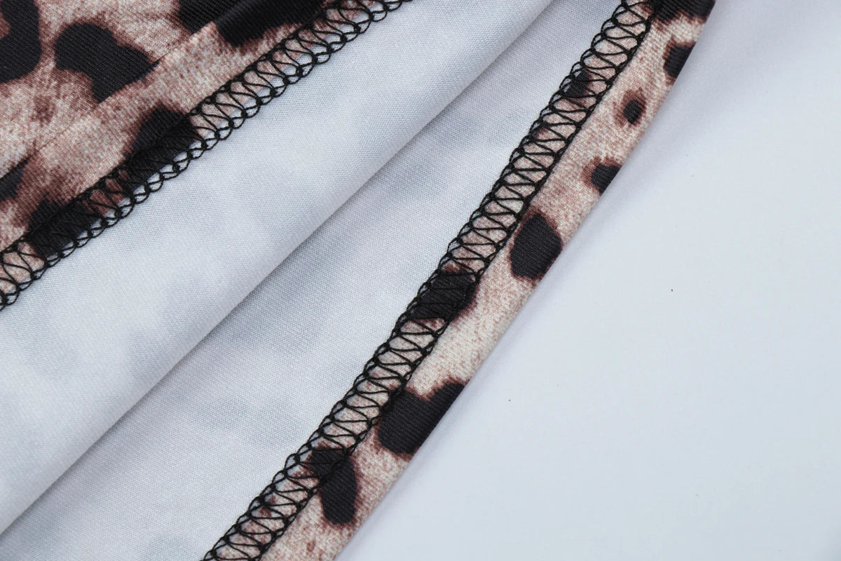 Dulzura Chest Wrapping Backless Slim Leopard Print Jumpsuit Women'S Fashion Sexy Elegant Romper Party Club Street Summer Clothes