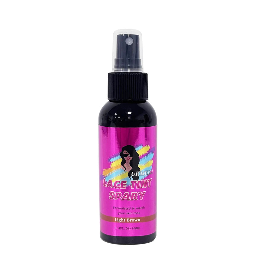 100ML Waterproof Lace Tint Spray Concealer Mousse Melting for Wigs Lace Closure Front Toupees Edge Control Hair Makeup