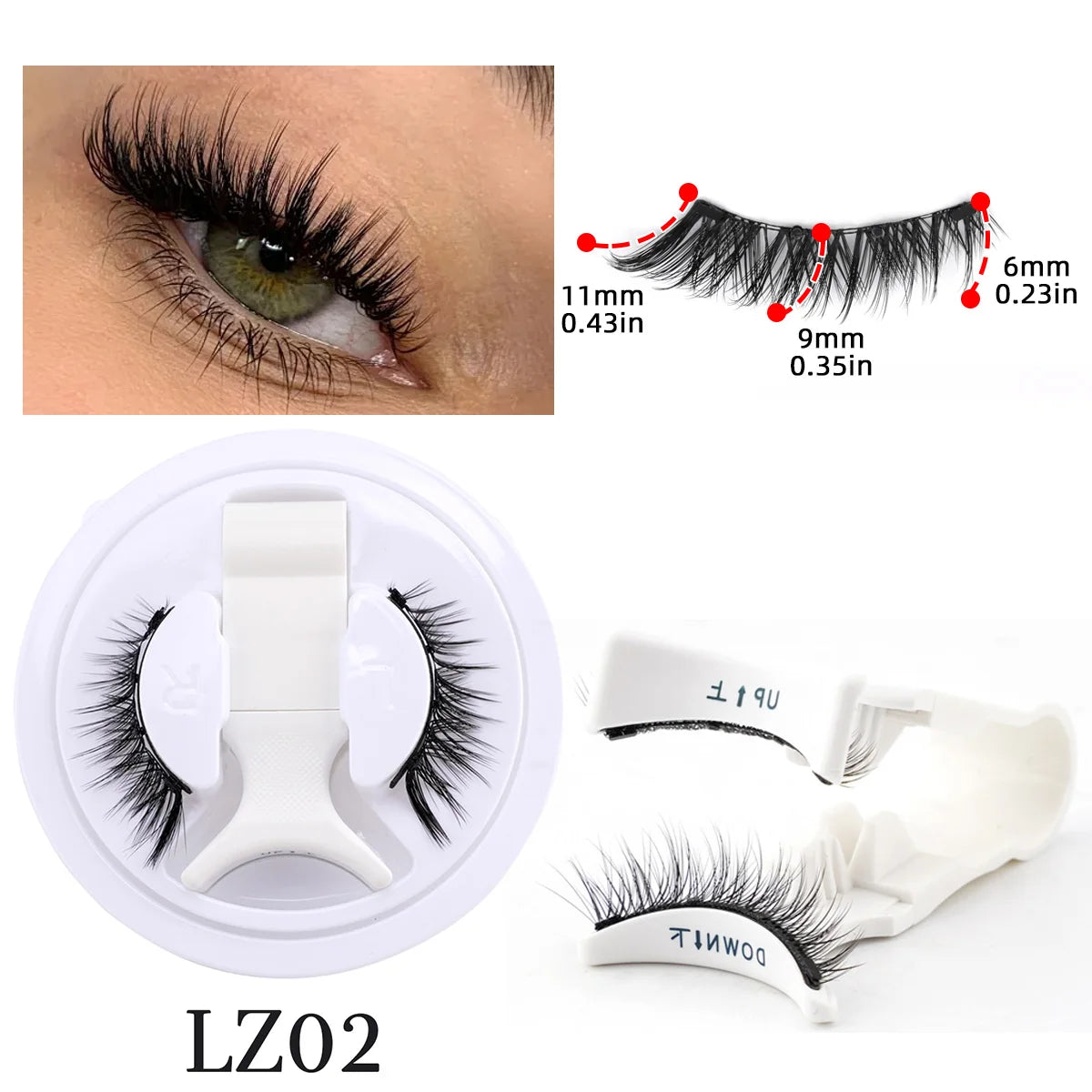 Reusable Magnetic Eyelashes 1 Pair Natural Curly Fluffy Magnetic False Eyelashes No Glue Needed Lashes Makeup with Tweezer Set
