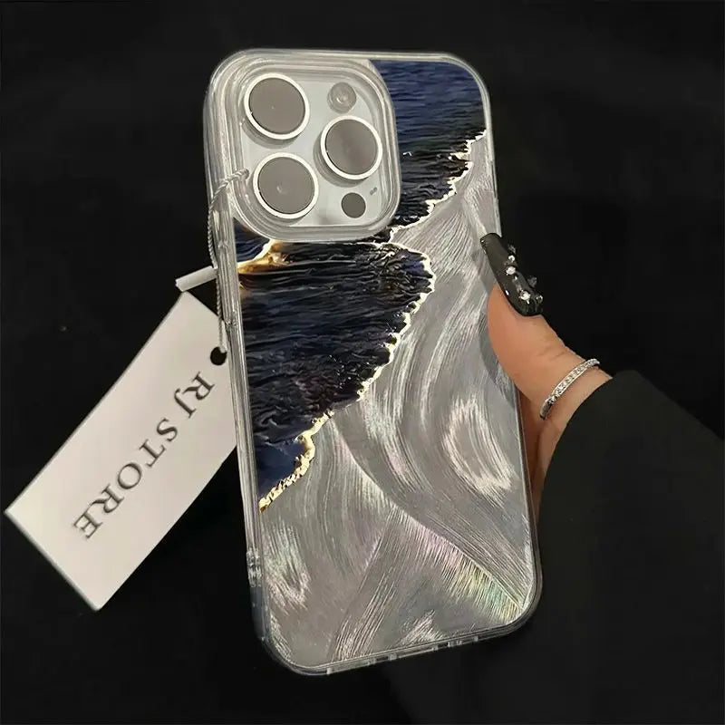Super Cool Fashion Golden Coast Phone Case For iPhone 17 16 15 14 13 12 11 Pro Max XR XS MAX 7 8 PLUS INS Shockproof Laser Cover