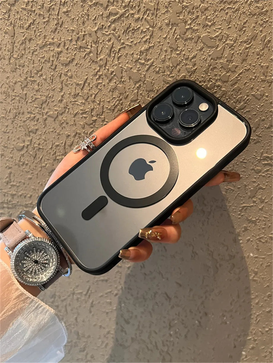 NEW Luxury Magnetic Shockproof Phone Case For iPhone 17 16 15 14 13 12 11 Pro Max Plus For Magsafe Wireless Charge Cases Cover