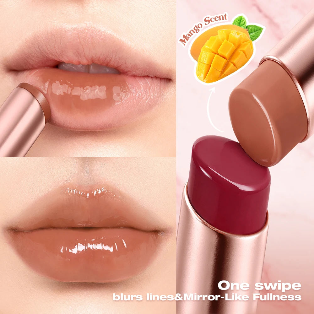 O.TWO.O Glossy Lipstick Lip Tint Mirror Ice-film 24h Moisturize Nourish Smooth Non-Sticky 3D Glossy Lip Glaze Lipstick Makeup