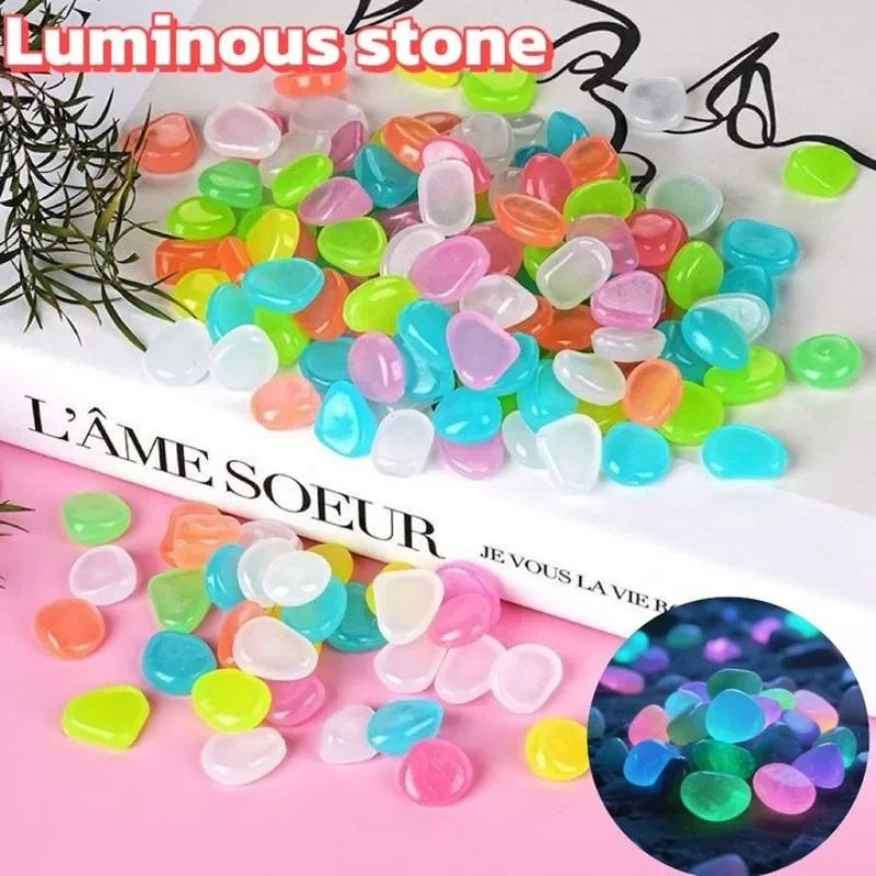 100-1000pcs Glow In The Dark Pebbles, Resin Luminous Stones For Landscape, Garden Paths, Potted Plants, Parks, Aquarium Decor