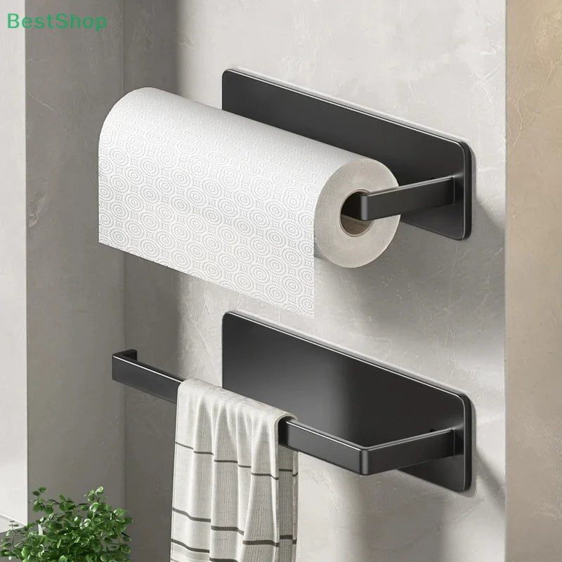 ♥Kitchen Magnetic Paper Towel Holder，No-drill Cabinet Paper Roll Rack And Storage Shelf