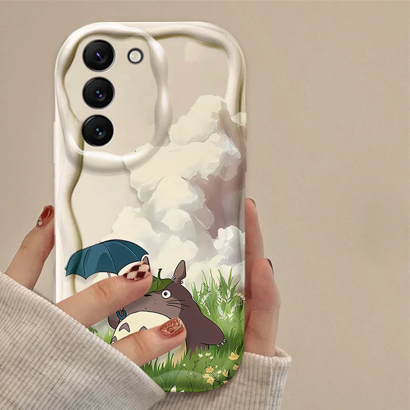 T-Totoros Wave Case for Samsung Galaxy A53 A50 A50S A36 A35 A34 A32 A30 A26 A25 A24 A20 A16 A15 A06 A05S A05 M55 M54 5G Cover