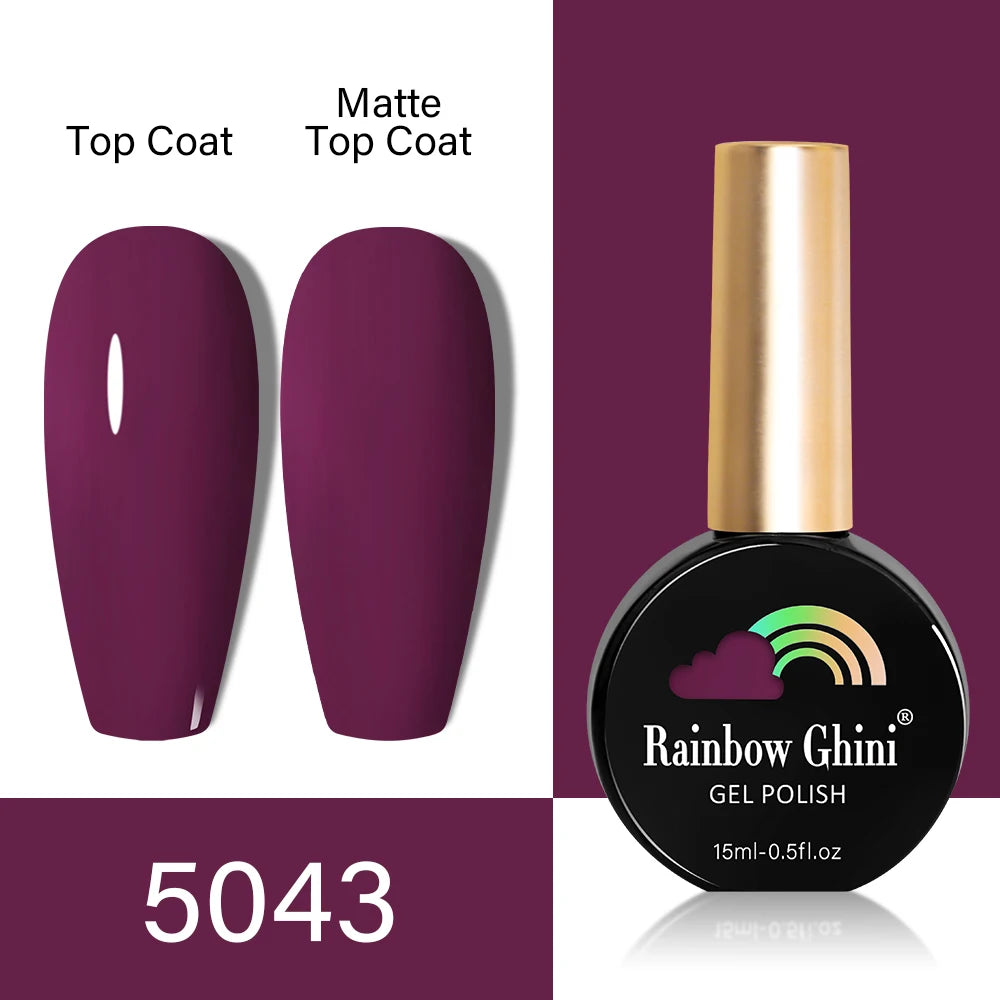 RG HEMA TPO FREE Neon Glitter Gel Nail Polish 15ml Nail Art Manicure Semi Permanent Gel Hybrid Varnishes Top Base Coat UV Nail