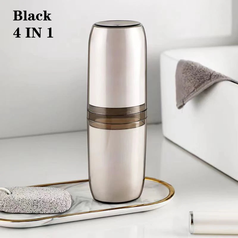 2/4 Cup Toothbrush Storage Box Portable Mouthwash Cup Toothpaste Storage Box Toiletry Travel Supplies Portable Toothbrush Cup